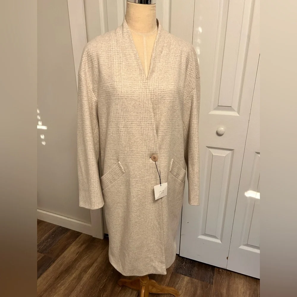 Zara Light Cream Beige Over Coat - Picture 2 of 7